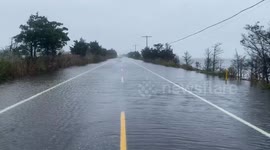 US: Road Flooded Due to Hight Tide near Ocean City