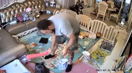 When playing with your kids goes wrong: Dad trips over toys and breaks elbow