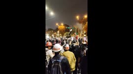 Peaceful protest in Lima turns tense as police deploy tear gas in Lima, Peru