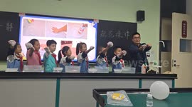 Students perform fiery methane bubble experiment in Shaanxi, China