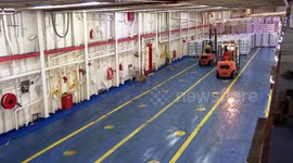 Türkiye’s 17th ‘Goodness Ship’ continues unloading humanitarian aid for Gaza at Egypt’s Al Arish Port