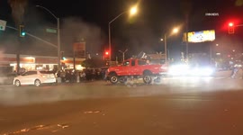 US, Los Angeles: Commerce Celebration Erupts After Dodgers NLCS Victory