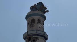 Heavily damaged Gaza mosque shelters displaced families ahead of winter