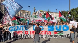 Italy: Pro-Palestinian demonstration held in Naples, Italy