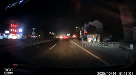 Driver disgusted after dump truck leaks waste on road in Shandong, China