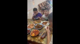 Carefully Eat When Facing Naughty Cat