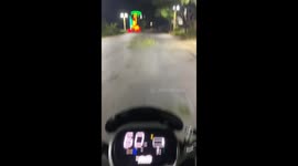 The Electric Bike Was Tripped by a Tree Branch