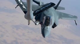 Yemen: U.S. Marine F-35 Lightning IIs Refuel Over USCENTCOM In Rapid Deployment