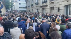 Supporter rally outside Sarkozy's home ahead of imprisonment in Paris
