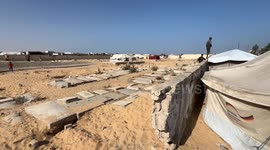 Displaced Palestinians shelter in cemeteries after Israeli attacks level their homes