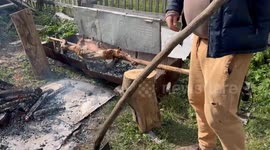 the Bosnian way of roasting lamb with the help of a car. Amazing idea