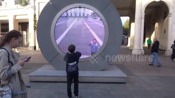 Touching moment when two children connect across the world through the UK's first ever portal in Ipswich and another in Poland