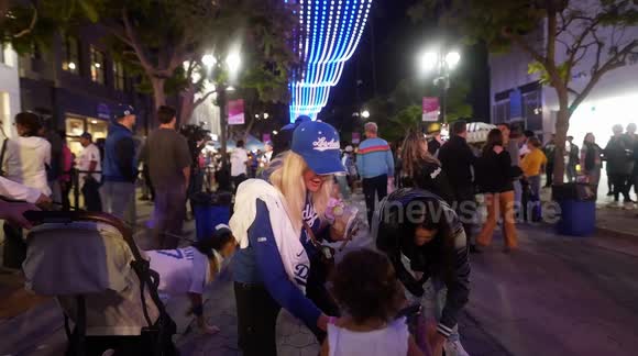 L.A. Dodgers World Series Pep Rally in Santa Monica, California