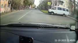 Electric bus collides with vehicles after failed turn in Krasnoyarsk, Russia