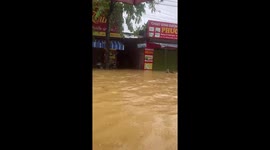 Vietnam flood submerges roads as residents struggle through deluge