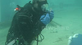 Eating sausages underwater