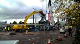 Salford quays cranes (demolition) 1