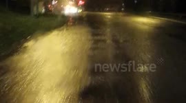 Flooded plymouth road devon uk