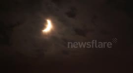 Nice Crescent Moon  Through Passing Clouds (Timelapse)