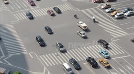 Eight zebra crossings at one crossroads