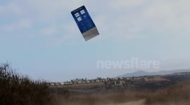 Flying Tardis on Doctor Who's 50th Anniversary