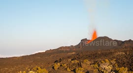 Amazing volcano timelapse at dusk