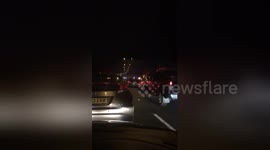 Newsflare Edit - This crane from last night still causing hassle.#m40 https://t.co/mTqBeAY9ro