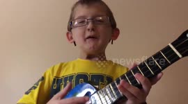 Boy, 8, who learned to walk again, against the odds, performs George Michael's Faith