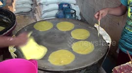 The process of making spring roll skin is mesmerising