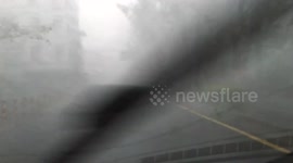 This is what driving during Typhoon Megi is like