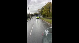 A car overturned and landed on its roof on Jones Lane, Southampton. Police were already at the scene asking people to stay back for safety.