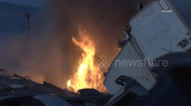 US, Los Angeles: Lancaster Junk Yard Catches Fire For The Fourth Time