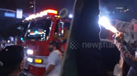 US, Los Angeles: Downtown Los Angeles Dodgers Win World Series Crowd Activities Part 5