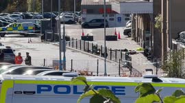 Video shows bags, blankets and supplies outside station after stabbings on UK train