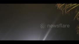 Intense thunderstorm lights up the sky over Brownsville, USA