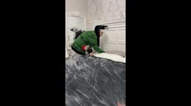 Every year I do a funny sexy Grinch transition for December.