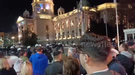 Serbia: Protesters At Parliament In Belgrade / 2