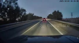 Multi-car collision on highway in Kinel, Russia