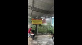 Roof collapses due to heavy rain in Boyolali, Indonesia