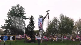 The Brownhills Miner roundabout takes on a new look for Remembrance, with poppy banners and a tribute that turns a symbol of British pride into a heartfelt memorial.
