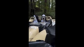 Creepy ghost nuns ride water rapids at theme park in South Korea