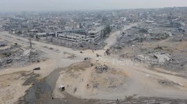 DRONE - Extent of devastation in eastern Khan Younis revealed following Israeli withdrawal