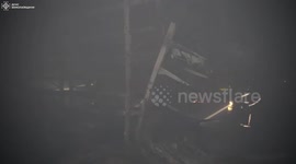 Fire erupts after Russian drone attack in Mykolaiv, Ukraine says