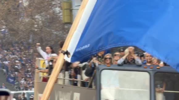 Dodgers parade and celebration after winning the World Series, in downtown Los Angeles, California