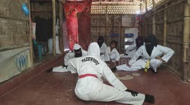 Rohingya girl receiving Taekwondo training.