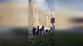 Medieval tower in Rome collapses trapping workers inside