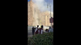 Partial collapse of Torre dei Conti during renovation in Rome, Italy