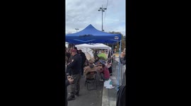 Protesters camp overnight on Takovska Street, Belgrade, Serbia