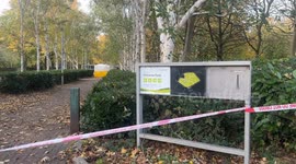 Police guard the scene where a Woman in her 20’s was stabbed - Elthorne Park, Islington.