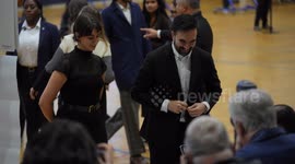 Democratic mayoral candidate Zohran Mamdani and his wife vote together in Queens, New York